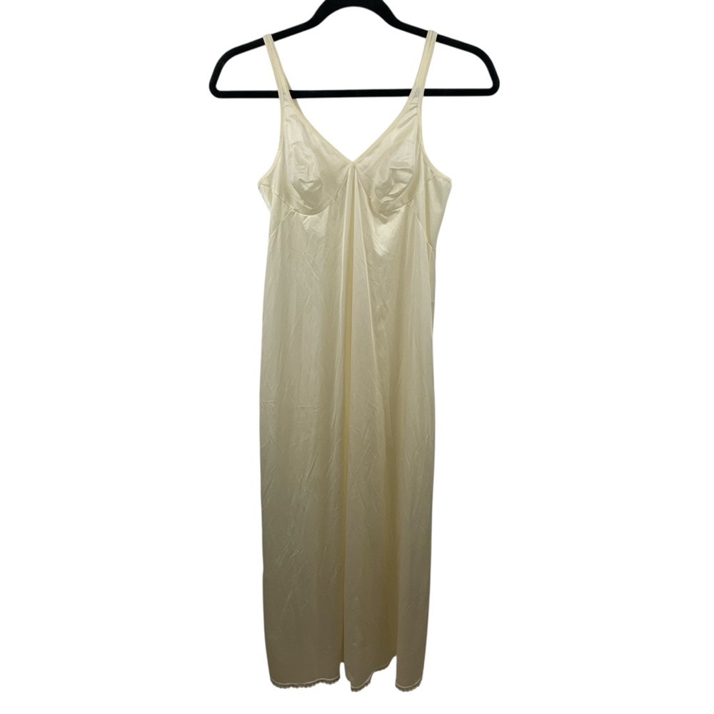 Vintage Vanity Fair sz 34 Full Slip Negligee Ivory Cream Off-White Adjustable